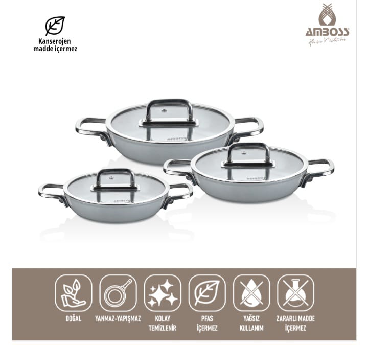 طقم أواني Sera Nova سيرا ميك ، 6 قطع - رمادي