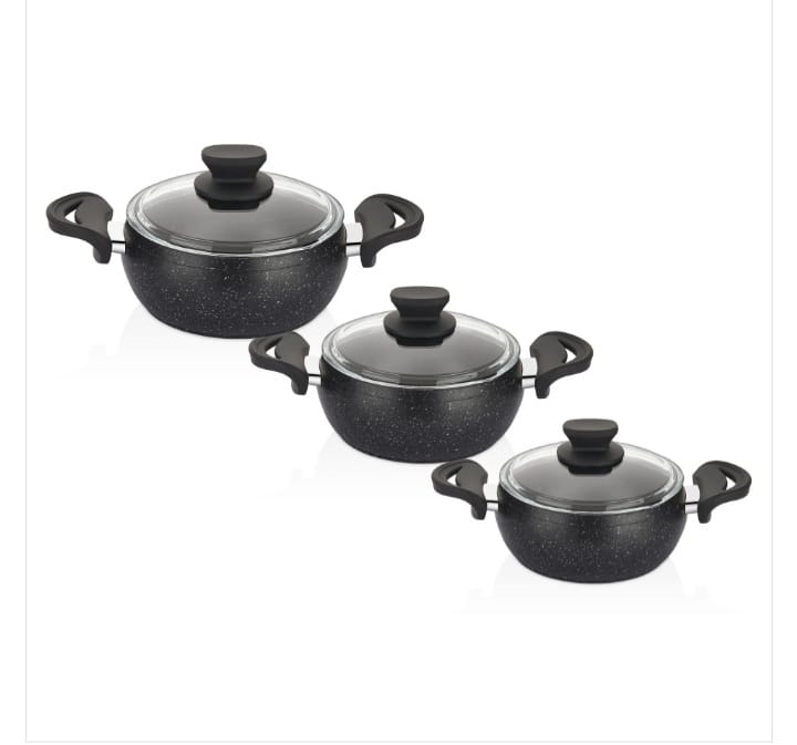 طقم أواني طهي 6 قطع Amboss Fatso Chubby ، بمقابض سيليكون، أسود - الصورة 5