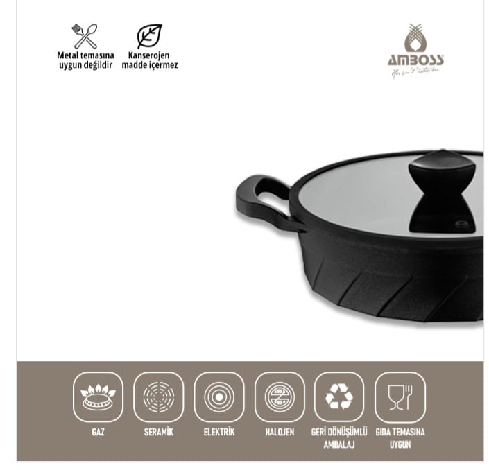 طقم أواني ومقالي فينتو مطلي بالتيتانيوم، مكون من 7 قطع، أسود - الصورة 3