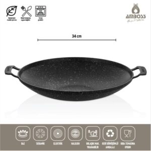 مقلاة  Amboss Violet المقاومة للحريق المصنوعة من الحديد الزهر غير اللاصقة للشواء والكريب